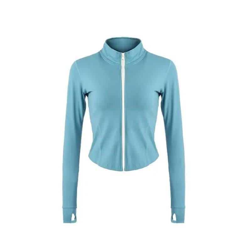 Women Long Sleeve Zip Fitness Top Workout Gym Activewear Sport Clothes