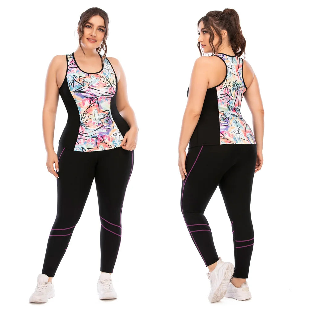 New Women Yoga Suit Sportswear Sportsuits plus Size for Female Gym Sport Running Sets Big Large Tracksuit Tacking Wear