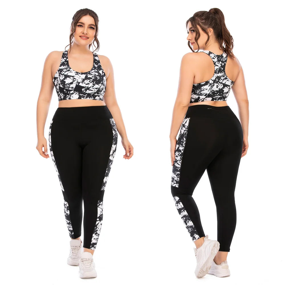 New Women Yoga Suit Sportswear Sportsuits plus Size for Female Gym Sport Running Sets Big Large Tracksuit Tacking Wear