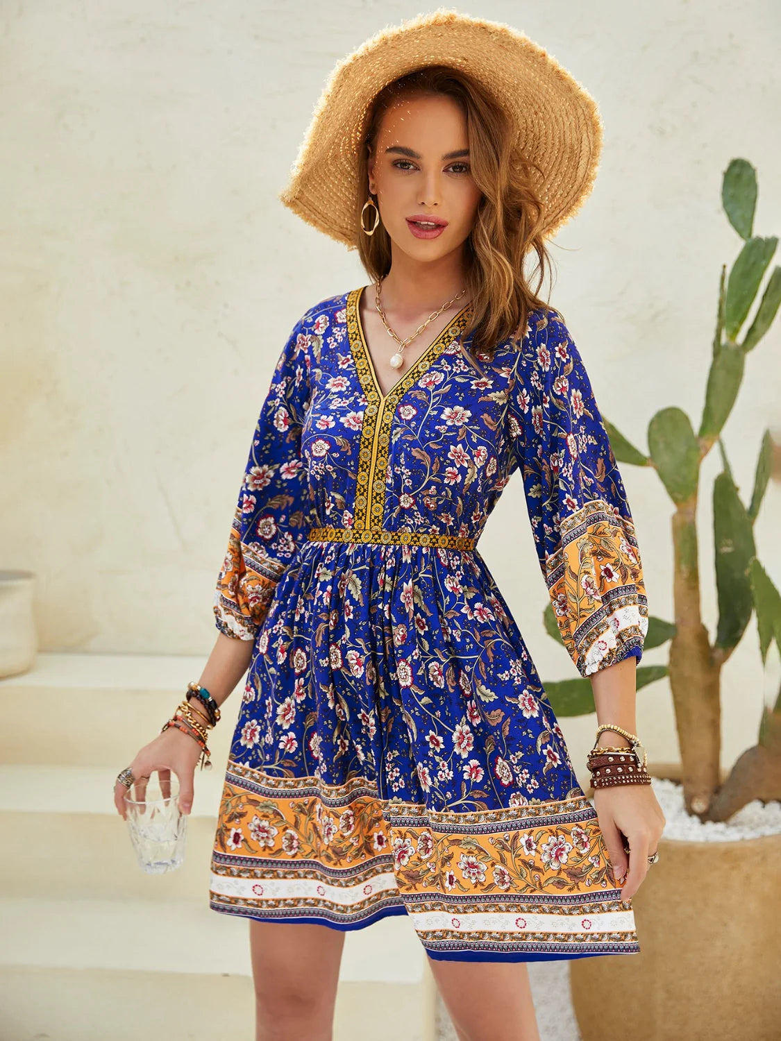 Printed Mini Dress