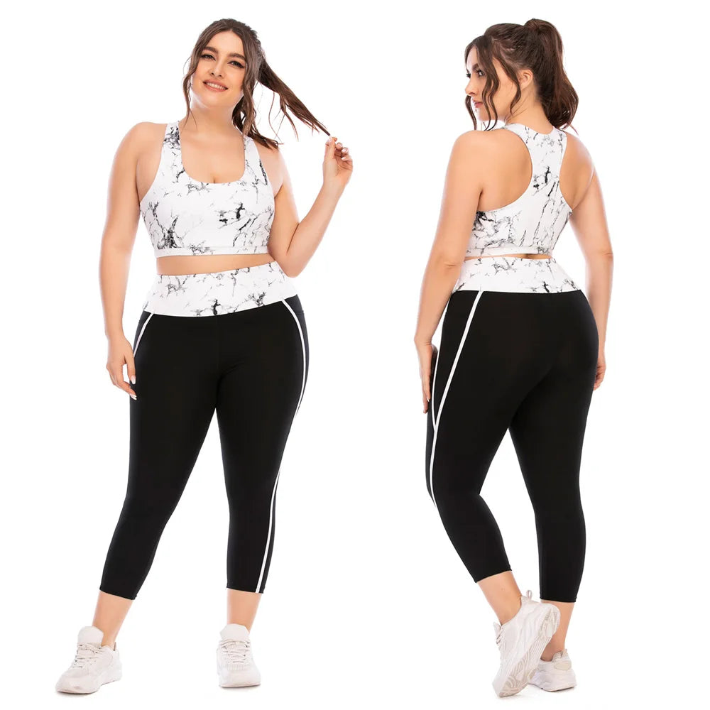 New Women Yoga Suit Sportswear Sportsuits plus Size for Female Gym Sport Running Sets Big Large Tracksuit Tacking Wear
