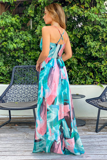 Printed Surplice Cami Dress