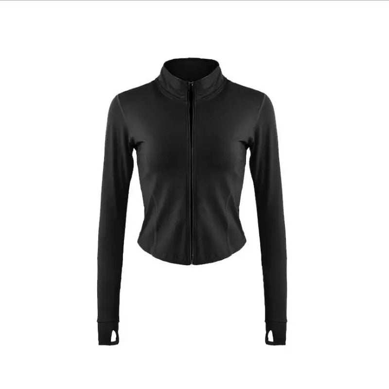 Women Long Sleeve Zip Fitness Top Workout Gym Activewear Sport Clothes