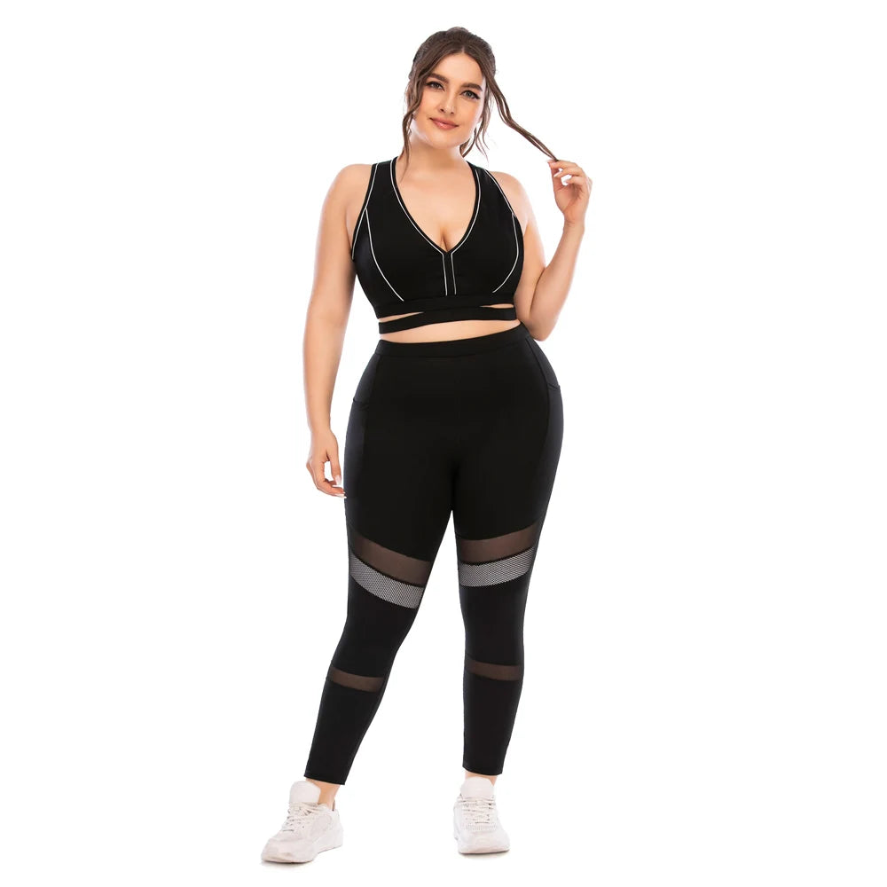 New Women Yoga Suit Sportswear Sportsuits plus Size for Female Gym Sport Running Sets Big Large Tracksuit Tacking Wear