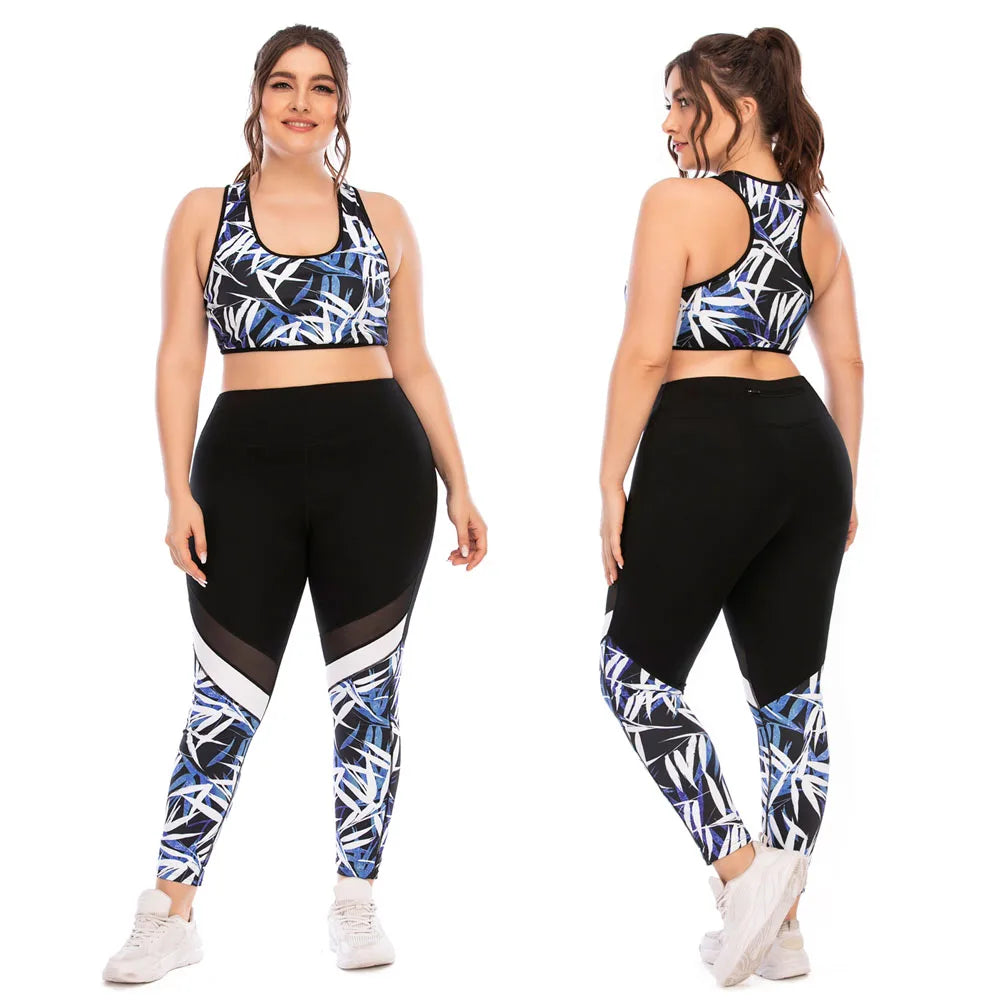 New Women Yoga Suit Sportswear Sportsuits plus Size for Female Gym Sport Running Sets Big Large Tracksuit Tacking Wear